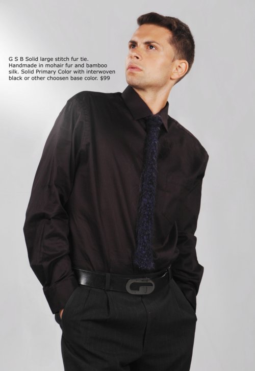 GBb Fur Mens Tie in Alpaca and Silk. Handmade-to-measure.