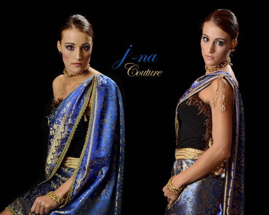 j-na couture evening wear sari 